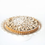 Blueberry crumble with wild blueberries, buttery short crust, and brown sugar oat topping, perfect with ice cream or whipped cream.