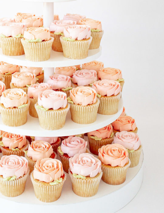 Buttercream Rose Cupcake Tower