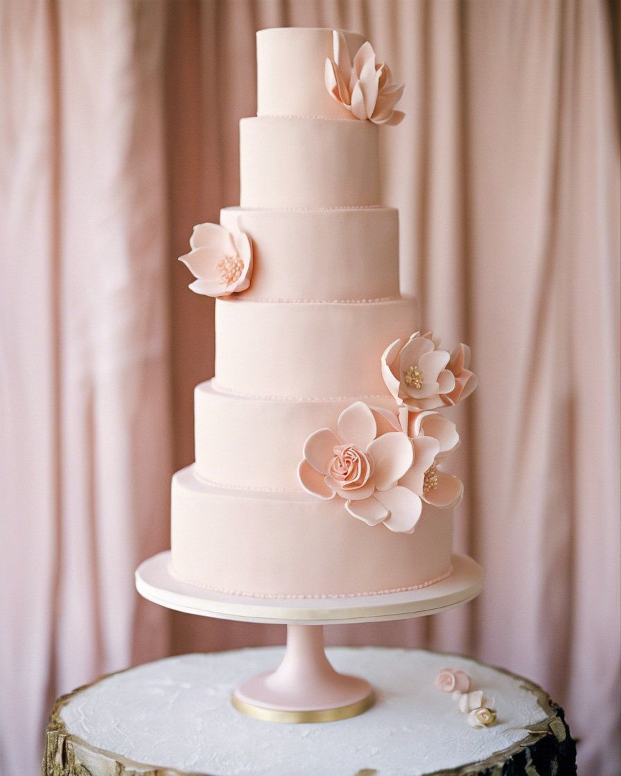 Mondern Blush Wedding Cake
