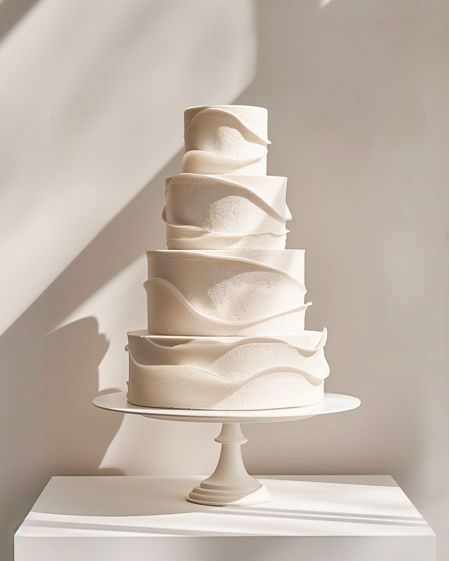 White Wave wedding Cake