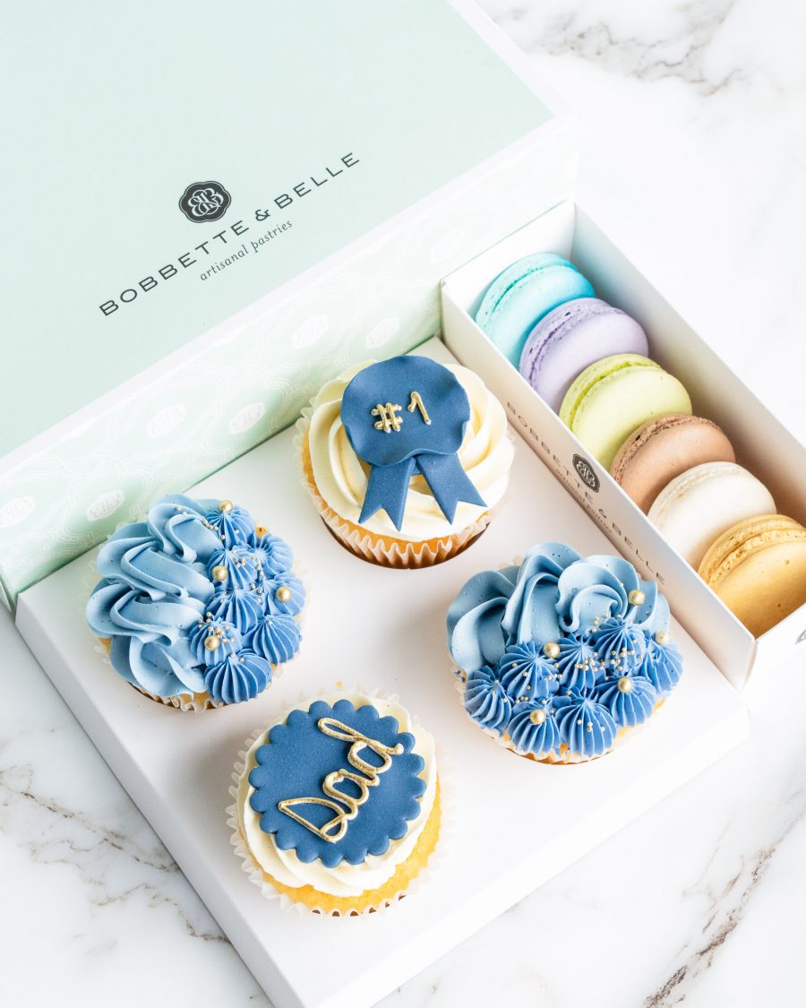 Father's Day Cupcake and French Macaron Gift baox