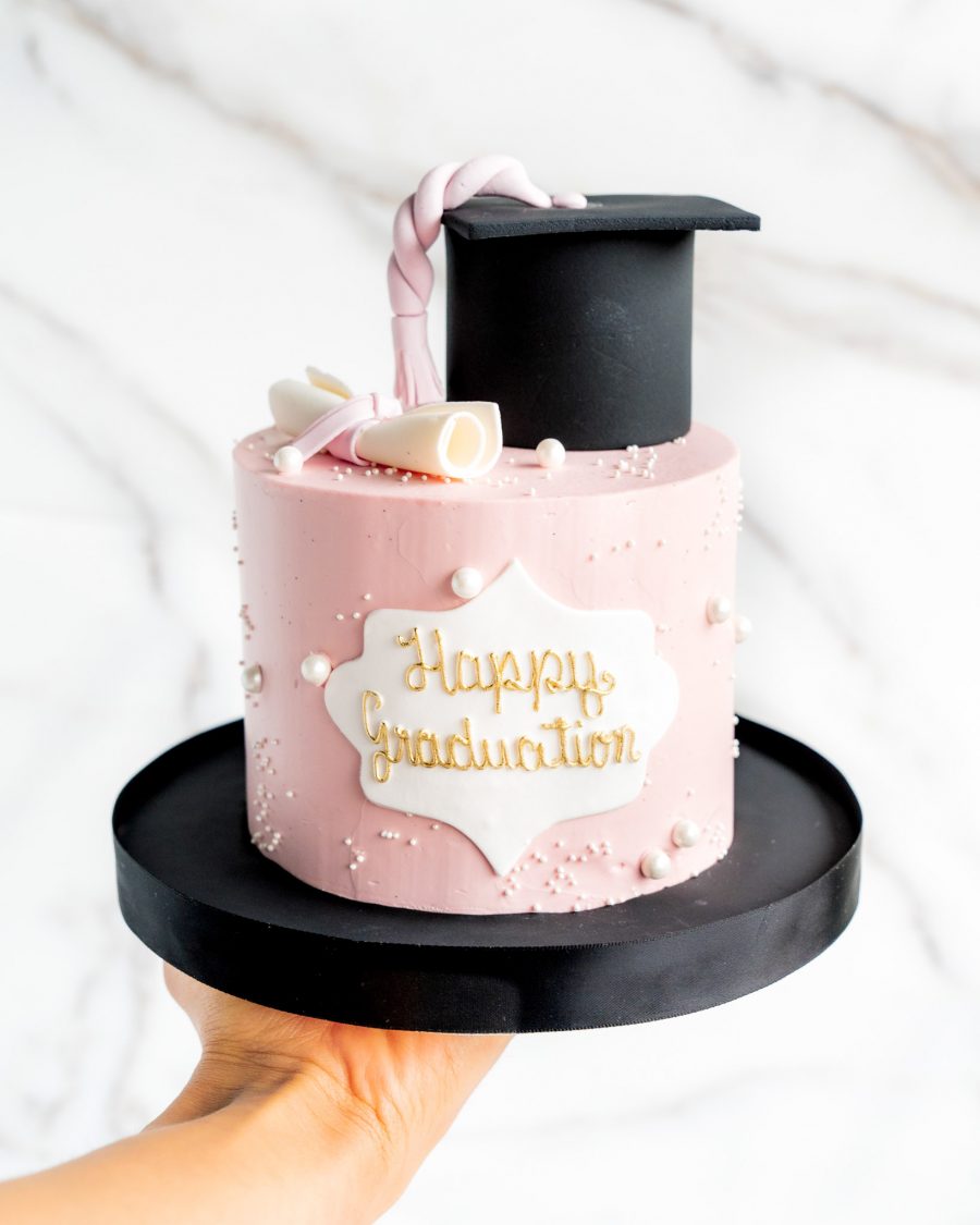Happy Graduation Cake blush pink